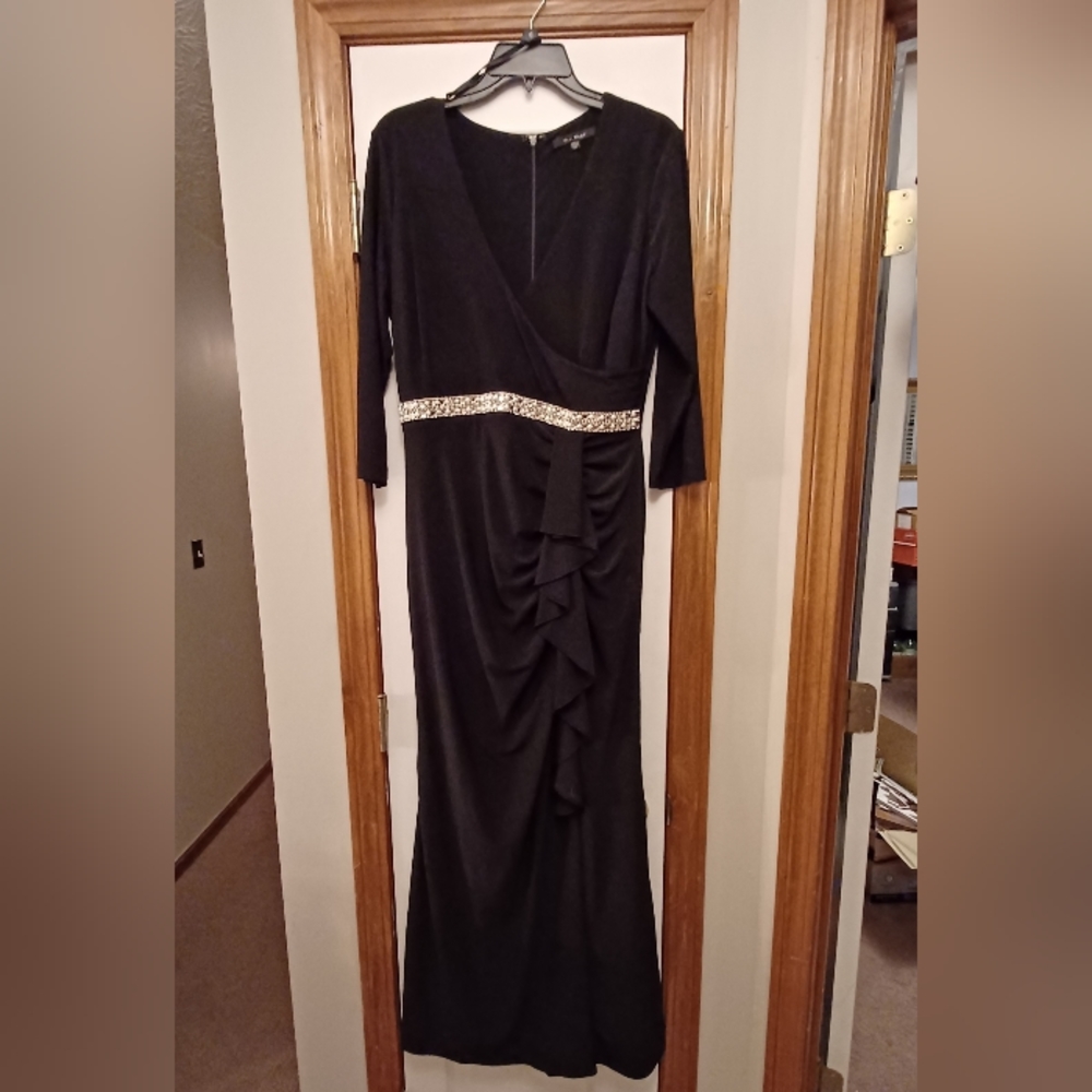 Black gown with silver band